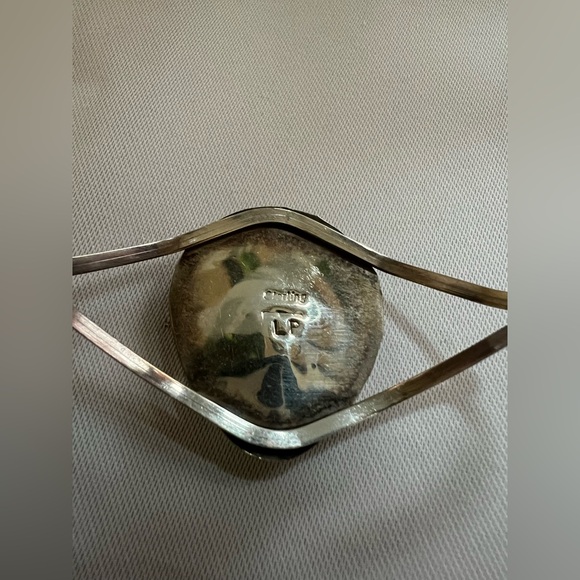 Navajo Bracelet Bear Paw Cuff Sterling Silver and Turquoise - Picture 10 of 14